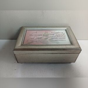 Antique silver 6" music box  6"×2.5"×4", a mothers love,plays  amazing grace,